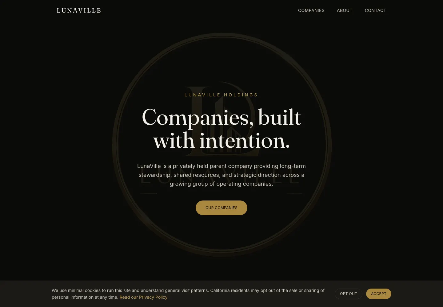 LunaVille privately held parent company homepage